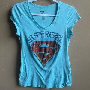 Supergirl Blue V-Neck Women/Jr’s Top